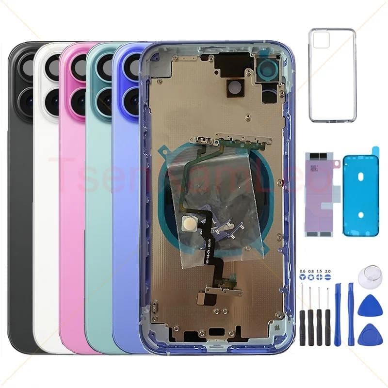 Carcaça De Remontagem Para iPhone XR Como 16 Estrutura Intermediária De Concha Traseira Com Kits De Substituição D