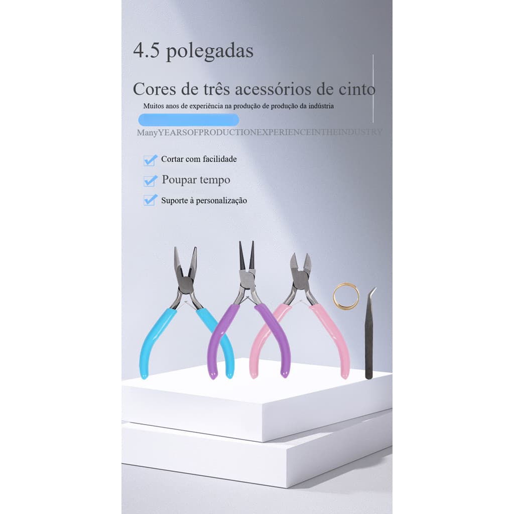 15cm cor conjunto de três peças DIY alicate artesanal alicate agulha-nariz peruca alicate Diagonal alicate de nariz redo