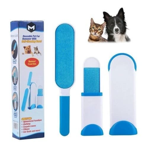 Escova Removedora Tira Pelos Pet Fur Roupa Sofa Caes Gatos