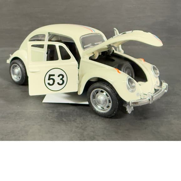 Carrinho Miniatura Fusca Herbie 53 com Fricção e Abre Portas Metal Alumínio escala 1:43