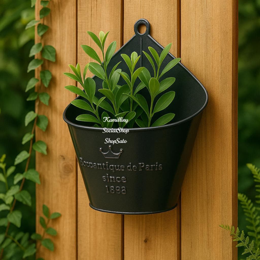 Vaso De Metal Preto De Parede Para Arranjos Decorativos Enfeite de Parede Pendente Vasos Jardinagem e Decorar a Casa