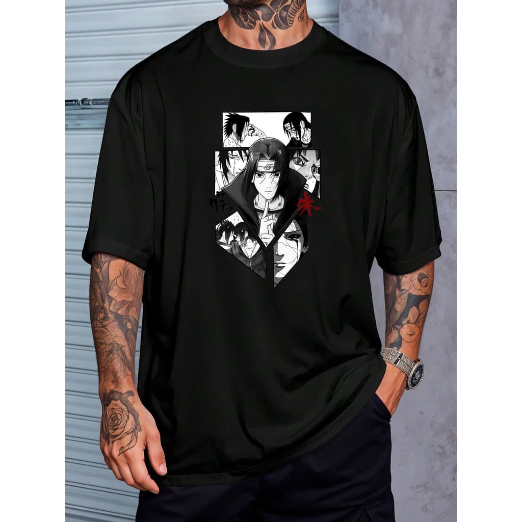Camiseta Anime Akatsuki Itachi Uchiha Japones Manga Geek Camisa  Unissex Masculino Feminino   Streetwear