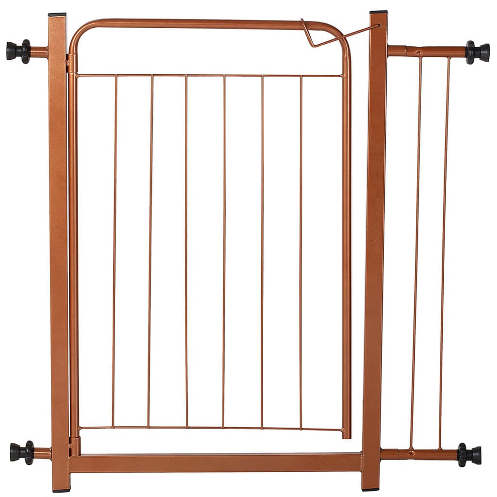 Portão Segurança Pet Cães Bebês Largo 69 a 84cm Extensor 10cm Bronze Romero
