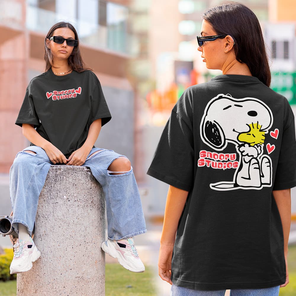 Camiseta Snoopy Camisa Desenho Snoopy Feminina Personalizado Algodão Premium