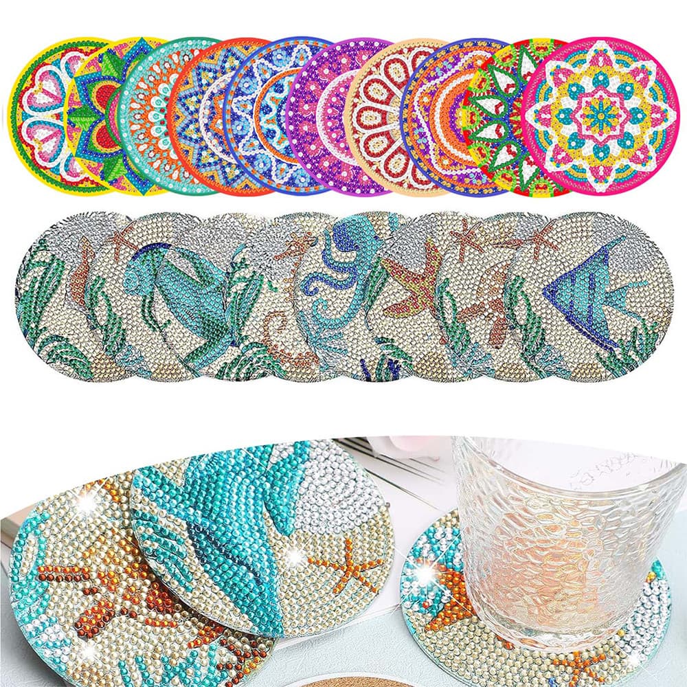 Kit de pintura artística com diamantes de 18 peças estilo porta-copos