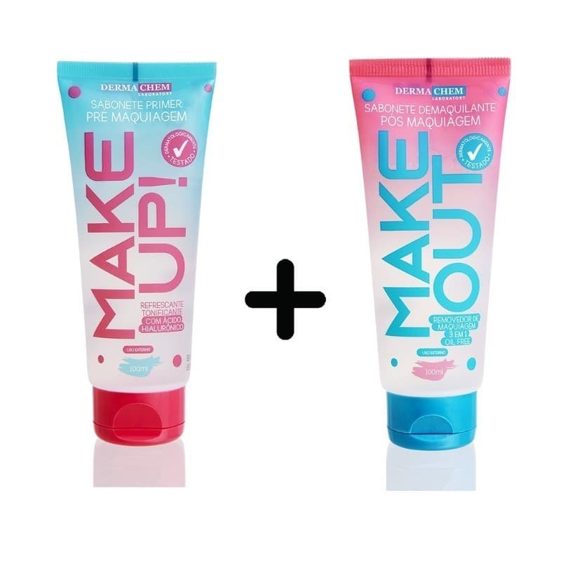 Kit com 2 Sabonetes Pré e Pós Maquiagem Dermachem