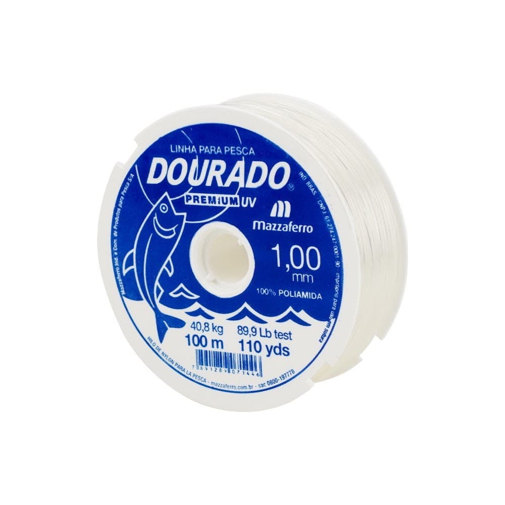 Linha de Pesca Monofilamento Dourado Premium 100 metros - Do 0,20mm ao 0,45mm