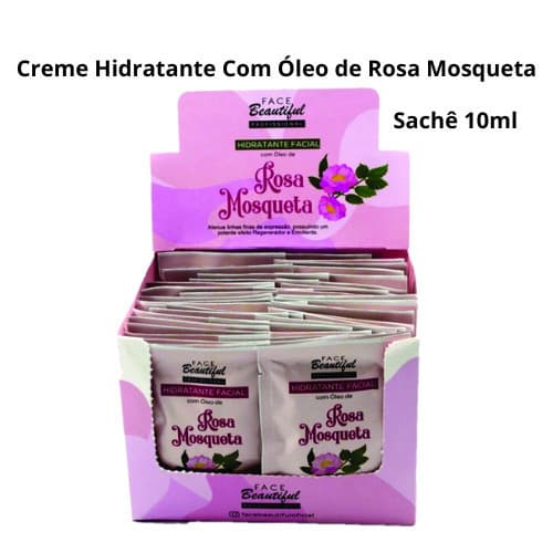 Sachê O Hidratante Facial com óleo de Rosa Mosqueta Face Beautiful reforça a síntese de colágeno e elastina
