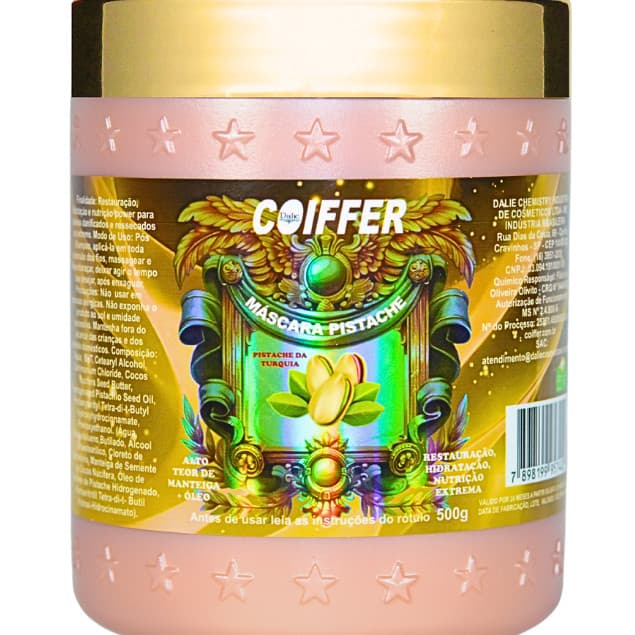 Máscara de Pistache 500g Coiffer Para Cabelos Danificados e Ressecados ao Extremo