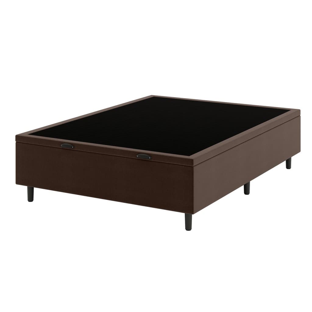 Base Cama Box Bau Casal Hypnos Marrom Umaflex Baú Organizador 138x188x42 Baú para Quarto