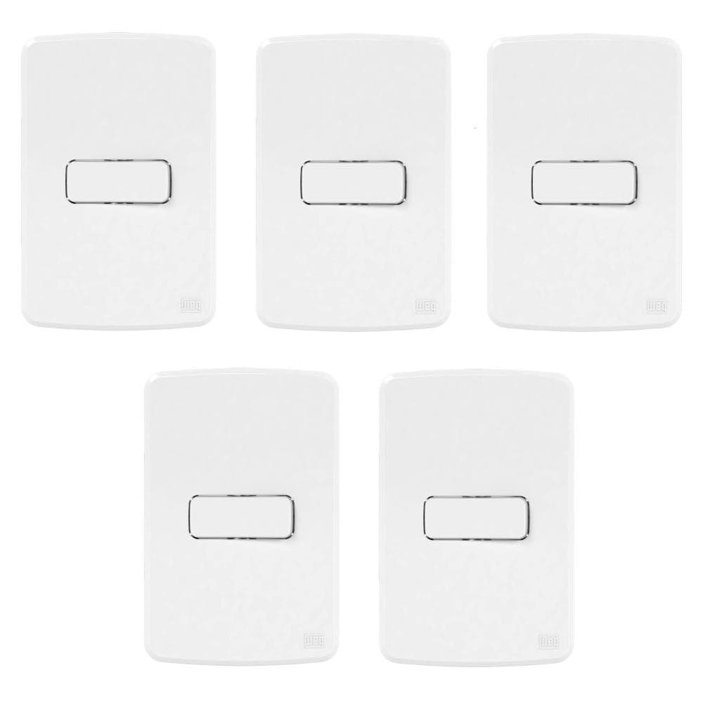 Kit 5 Conjunto Interruptor Simples 10a/250v Composé Branco Weg 13203020