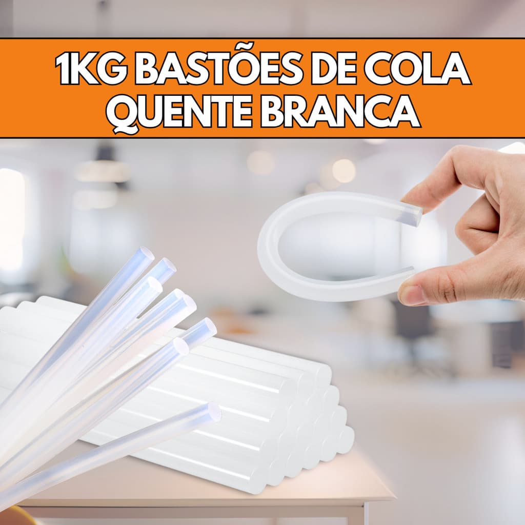 Kit Bastão Cola Quente Refil Profissional Branca Preta Amarela Fina Ou Grossa - Escolha Seu Kit