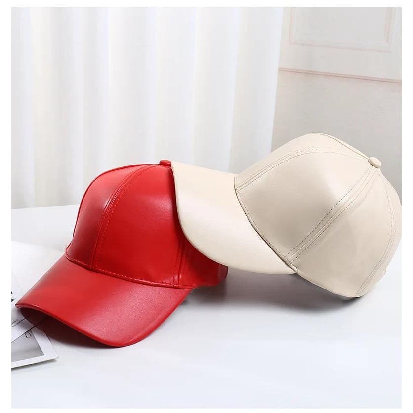 Boné De Beisebol Adulto De Couro Sintético Ao Ar Livre Casual Caminhoneiro Snapback Esporte Chapéu Chapéus Ajustáveis
