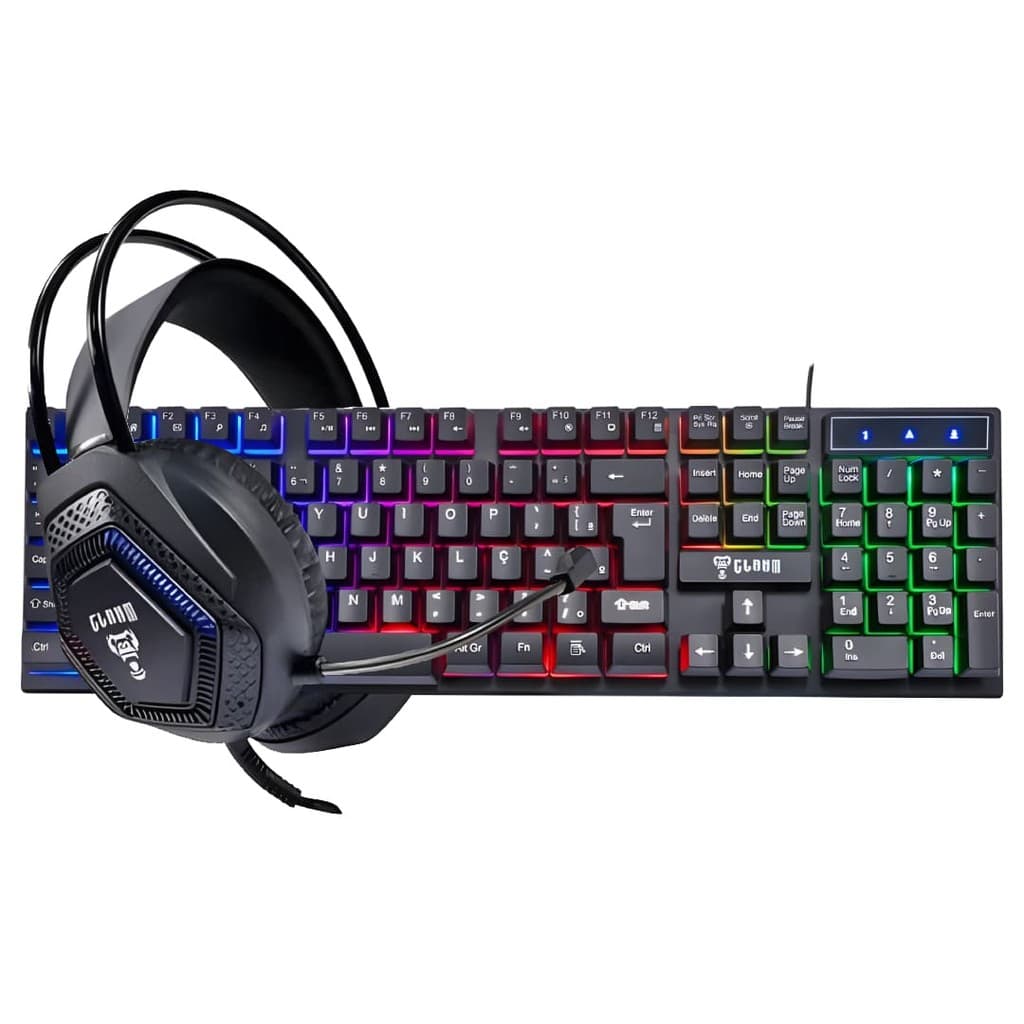 Combo Gamer Clanm Headset Led CL-HJ507 + Teclado  CL-TJ8313