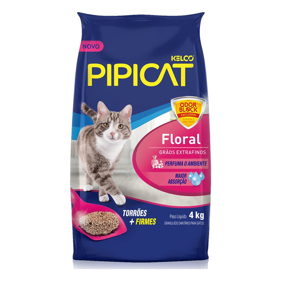 AREIA PIPICAT PERFUMADA FLORAL GATOS 4KG