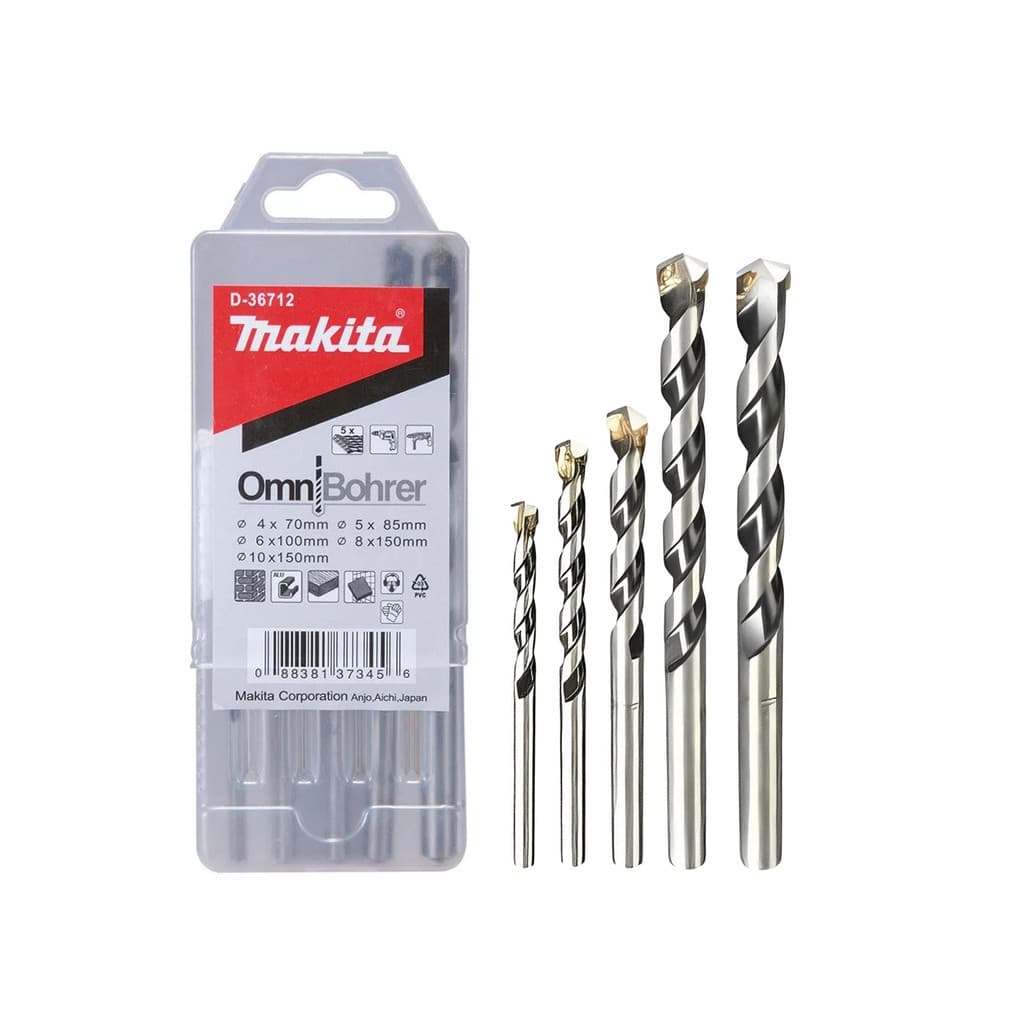 Kit Jogo de Brocas Multimateriais de Furadeira Com 5 Brocas D-36712 - Makita