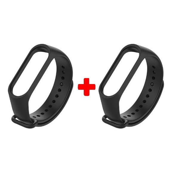 Kit 1-5 Pulseira Silicone Preta Mi band 4 so preto