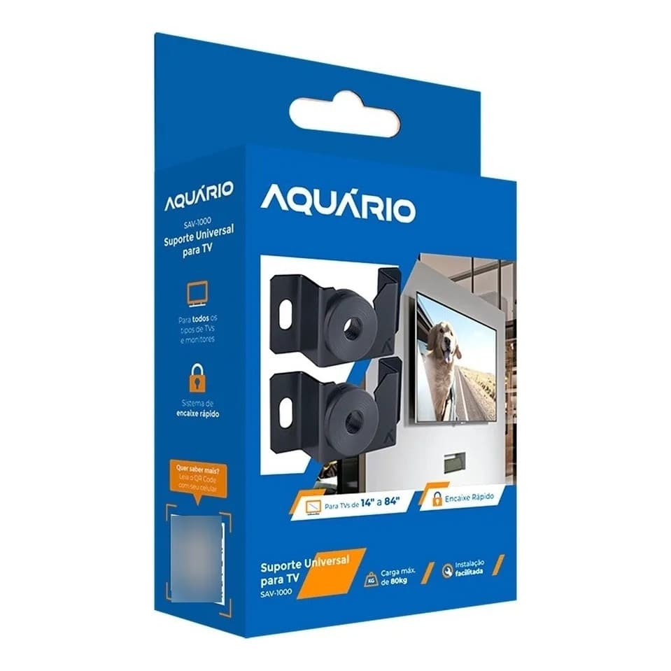 Suporte Universal Aquario Fixo De Painel Para Tv 14  Até 84  Preto