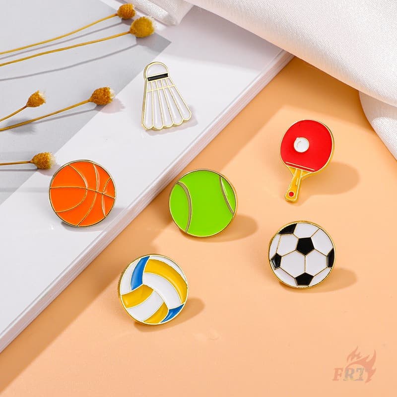 ★ Ball Sports-Broches De Vôlei/Tênis/Basquete/Futebol 1 Peça Broche De Crachá De Botão De Mochila Com Alfinetes Esmaltad