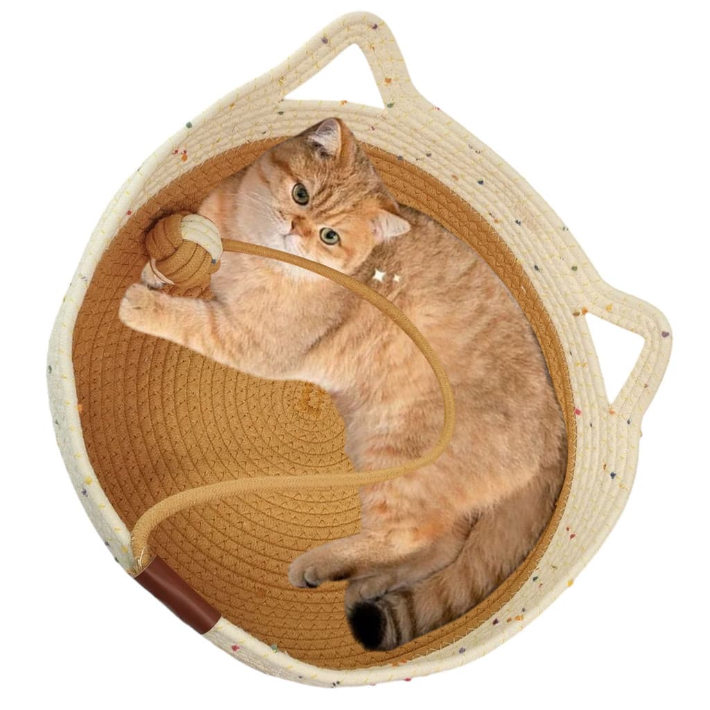 Cama Gato Ninho Cestinho Arranhador Pet Felino Brinquedo Bolinha Rasqueador Confortavel Animais Estimaçao Pethsop