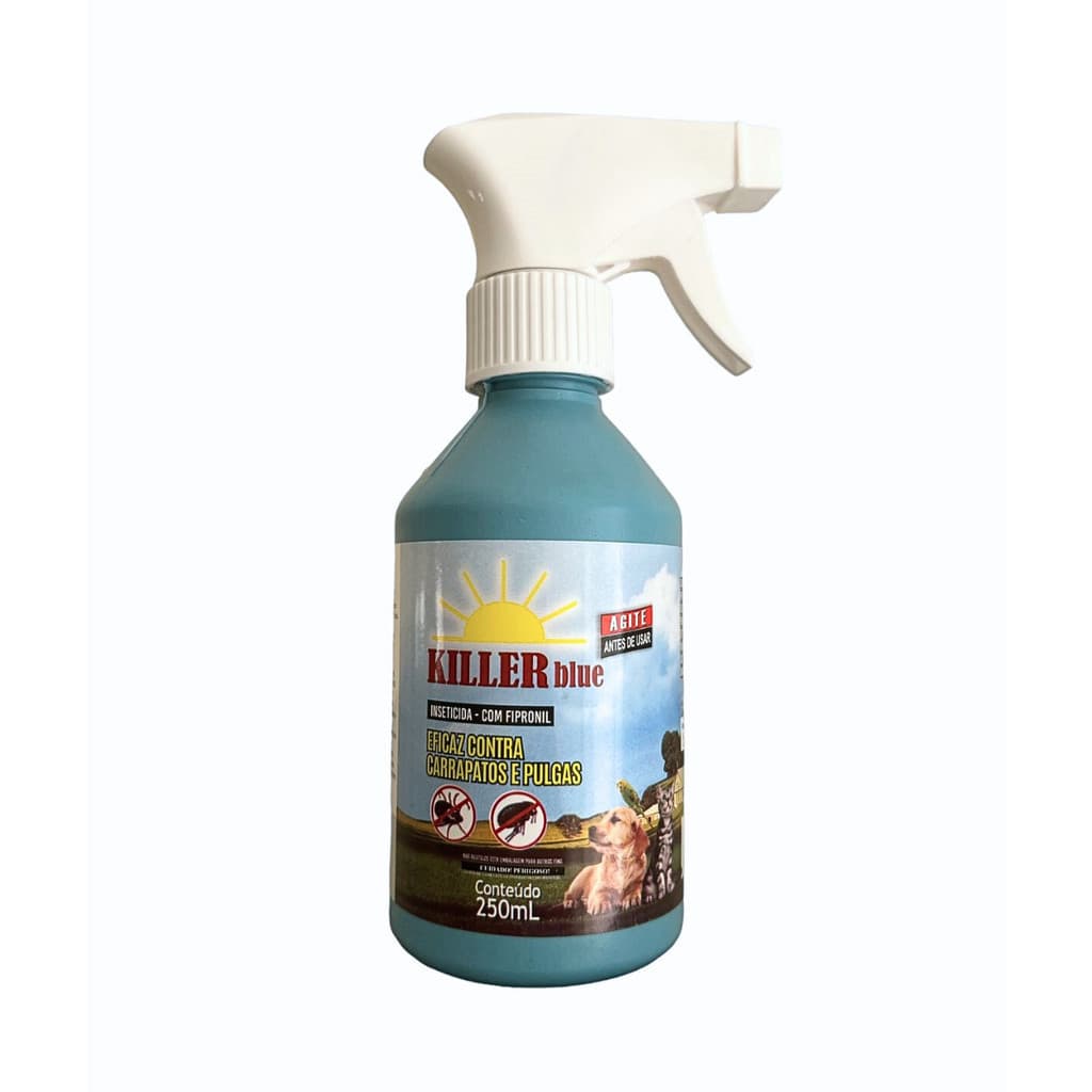 Anti Pulgas Killer Blue 250ml Eficaz Contra Carrapatos e Pulgas Original Pronto pra Uso Antipulgas