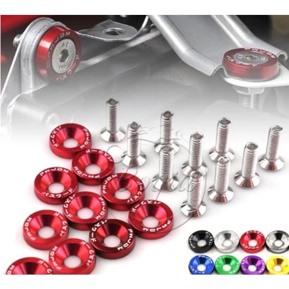 Fender 10Pcs M6 Fixadores Hexagonais JDM Modificados para Carro, Arruela de Choque e Parafusos Côncavos