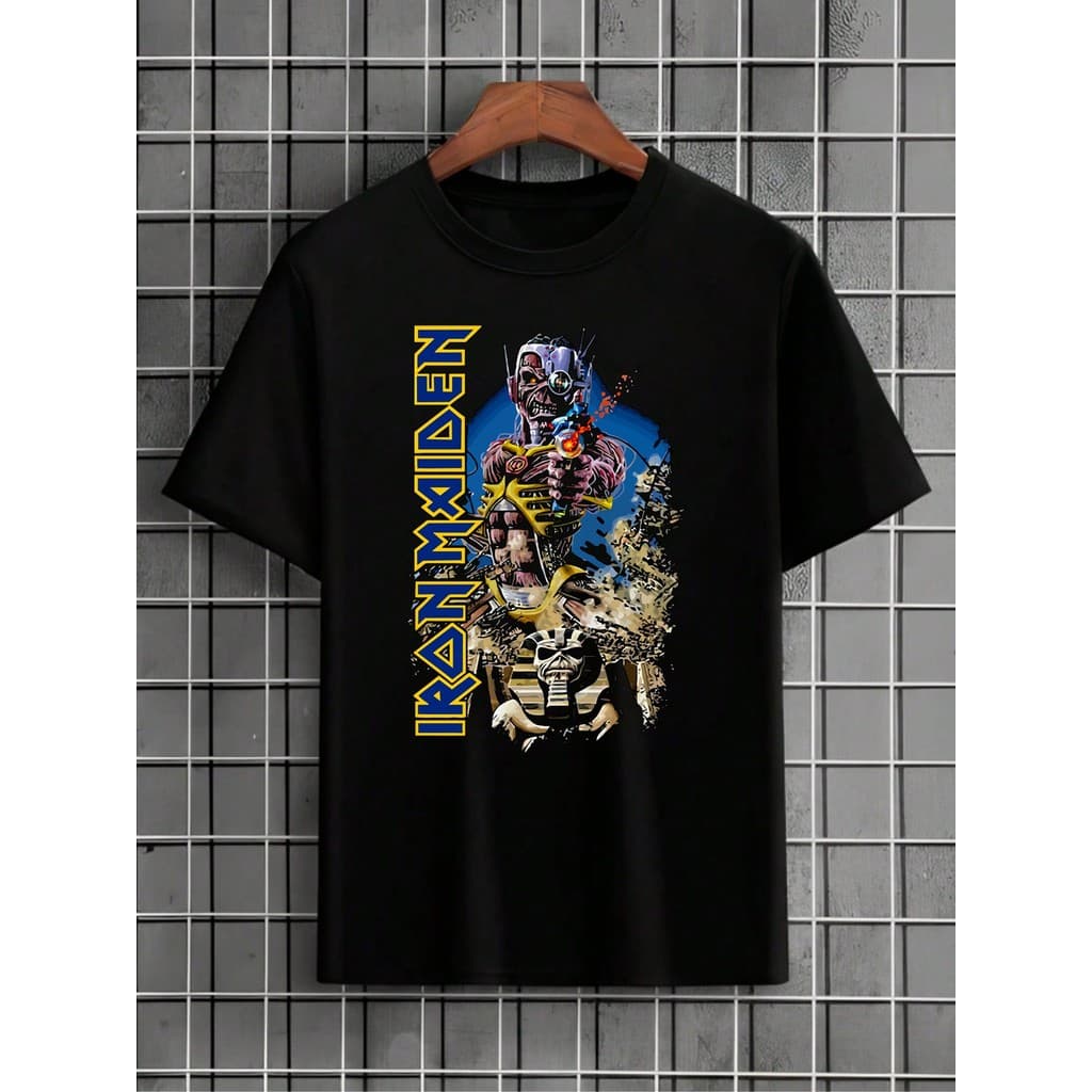 Camiseta Iron Maden Rock Banda Internacional Soldier Skull Caveira hardrock Camisa Unissex Masculino Feminino Streetwear