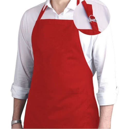 Avental Oxford C/ Bolso Uniforme Restaurante Evento Chef Garçon Vermelho