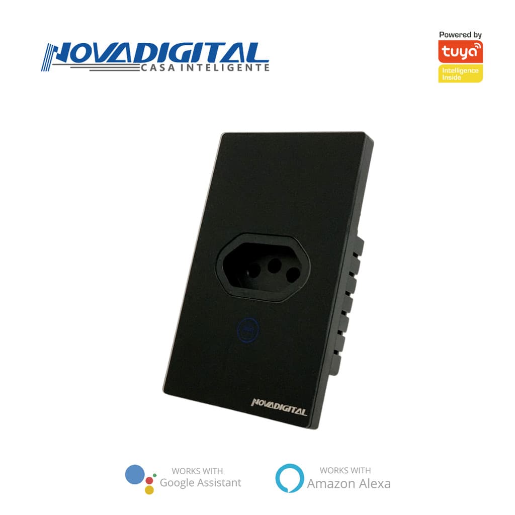 Tomada Inteligente de Embutir Wi-fi Novadigital Preta