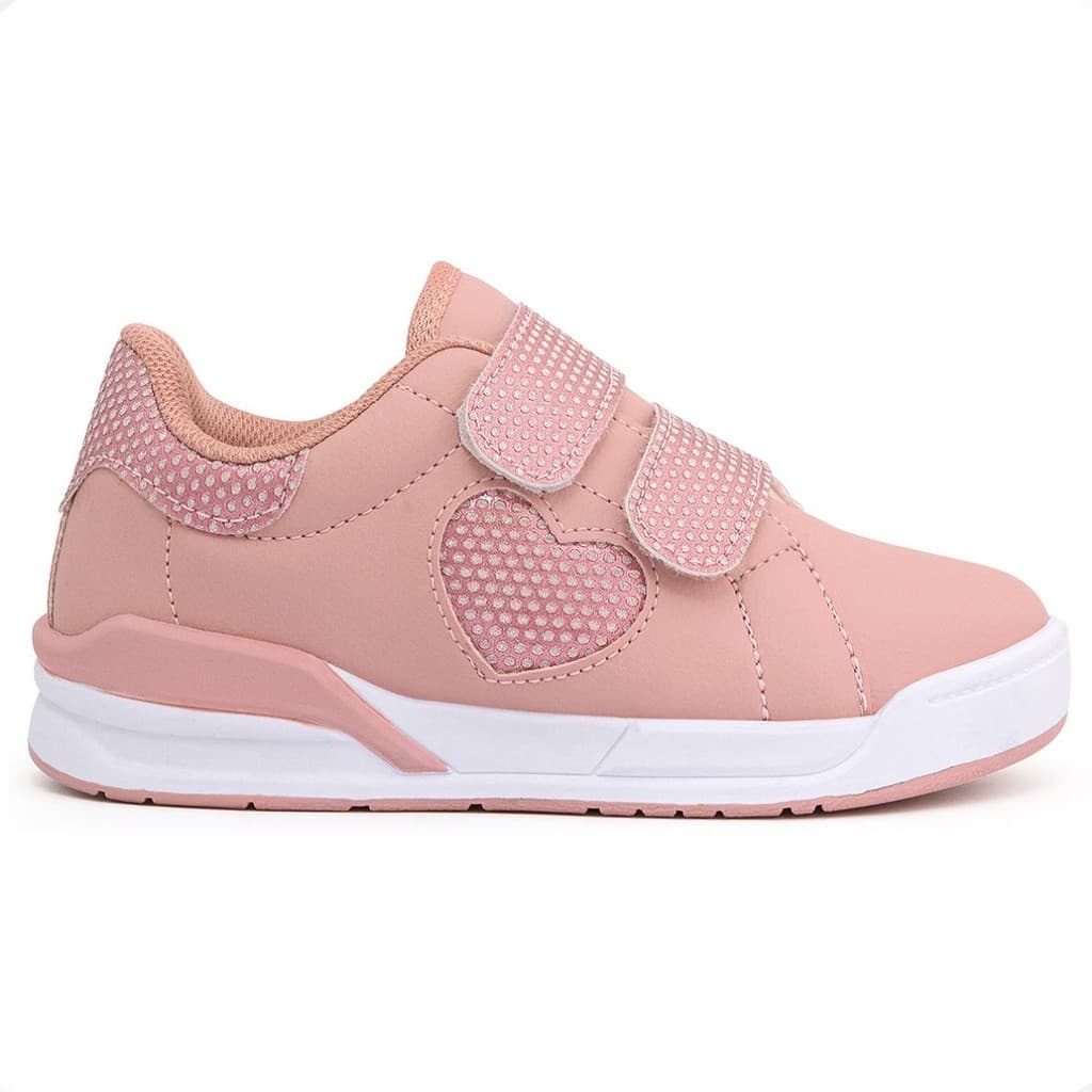 Tênis Infantil Feminino Menina Street Velcro Coração VV4010
