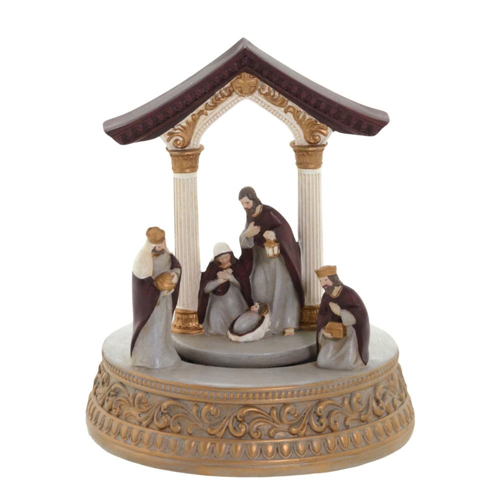 Presépio Natalino Com Som Movimento Menino Jesus Sagrada Família Três Reis Magos Decoração Casa Sala Quarto Escritório
