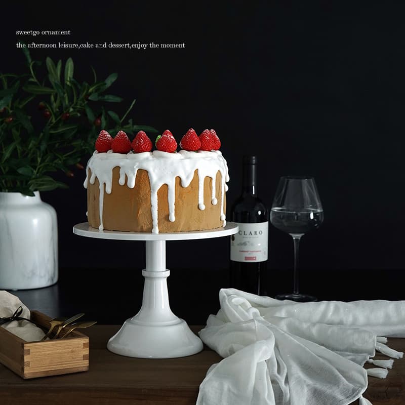 Forma de bolo de pé alto estilo europeu 27cm bandeja de bolo mesa de sobremesa suporte de bolo de ferro adereços de casa