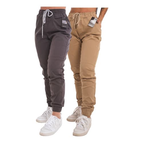 KIT 2 Calças Jogger Jeans Feminina Com Elástico Super Confortável Estilosa