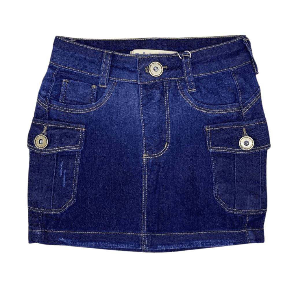 Saia Jeans Lycra Feminino Menina Infantil Juvenil Bermuda