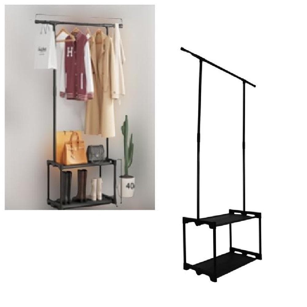 CABIDEIRO ARARA DE ROUPA 2 PRATELEIRAS SAPATEIRA ORGANIZADOR VARAL GUARDA ROUPA LUXO