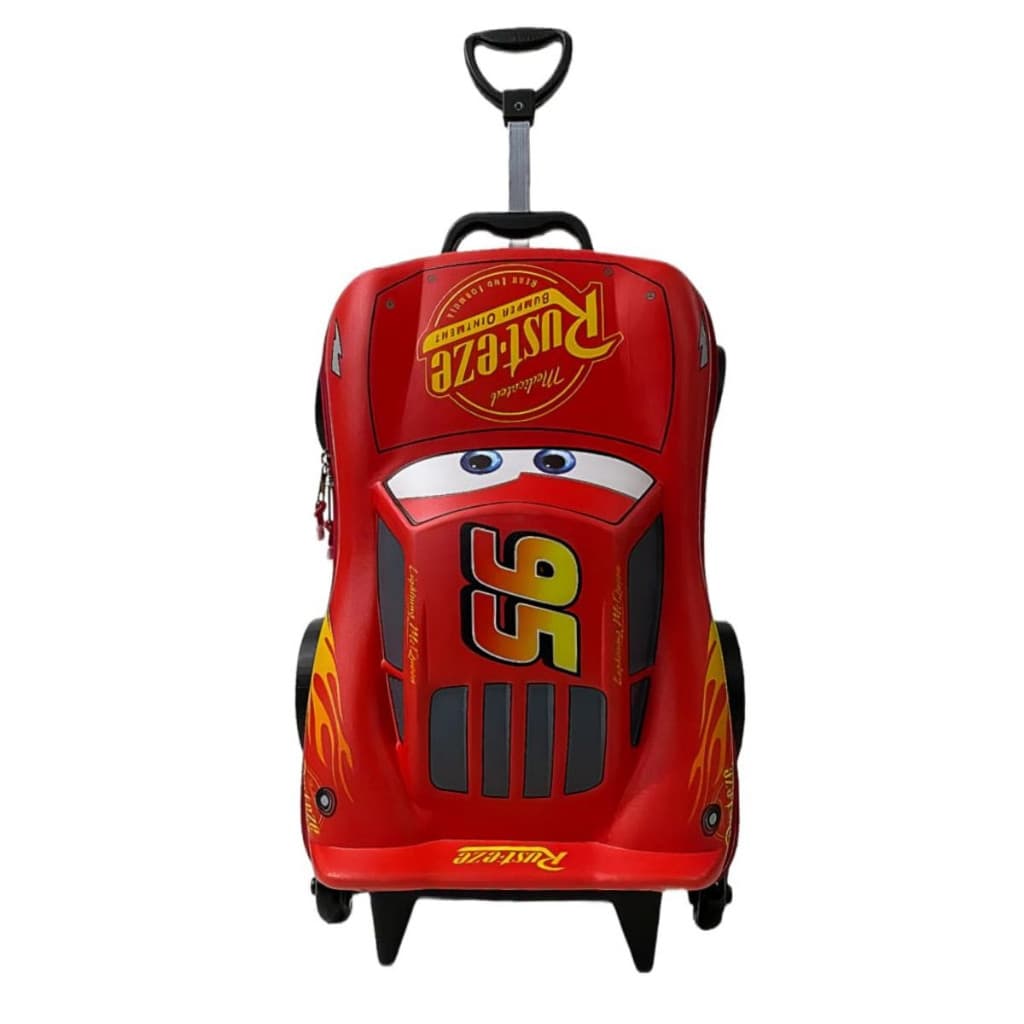 Mochila Relâmpago Mc Queen Infantil Volta As Aulas Viagens Passeio Com Bolso Interno