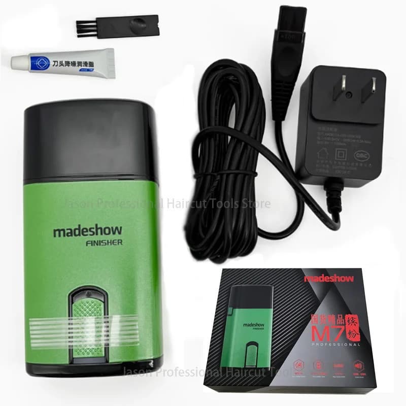 Novo M7 M7 Barbeador Elétrico Metal Verde 8000Rpm Lâmina De Levitação Magnética Profissional Barbeiro Barba Careca Clare