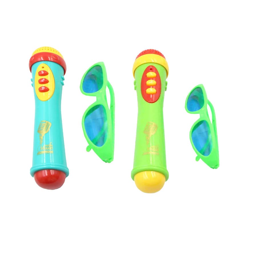 Brinquedo Microfone Infantil Com Óculos De Sol Som Sortido
