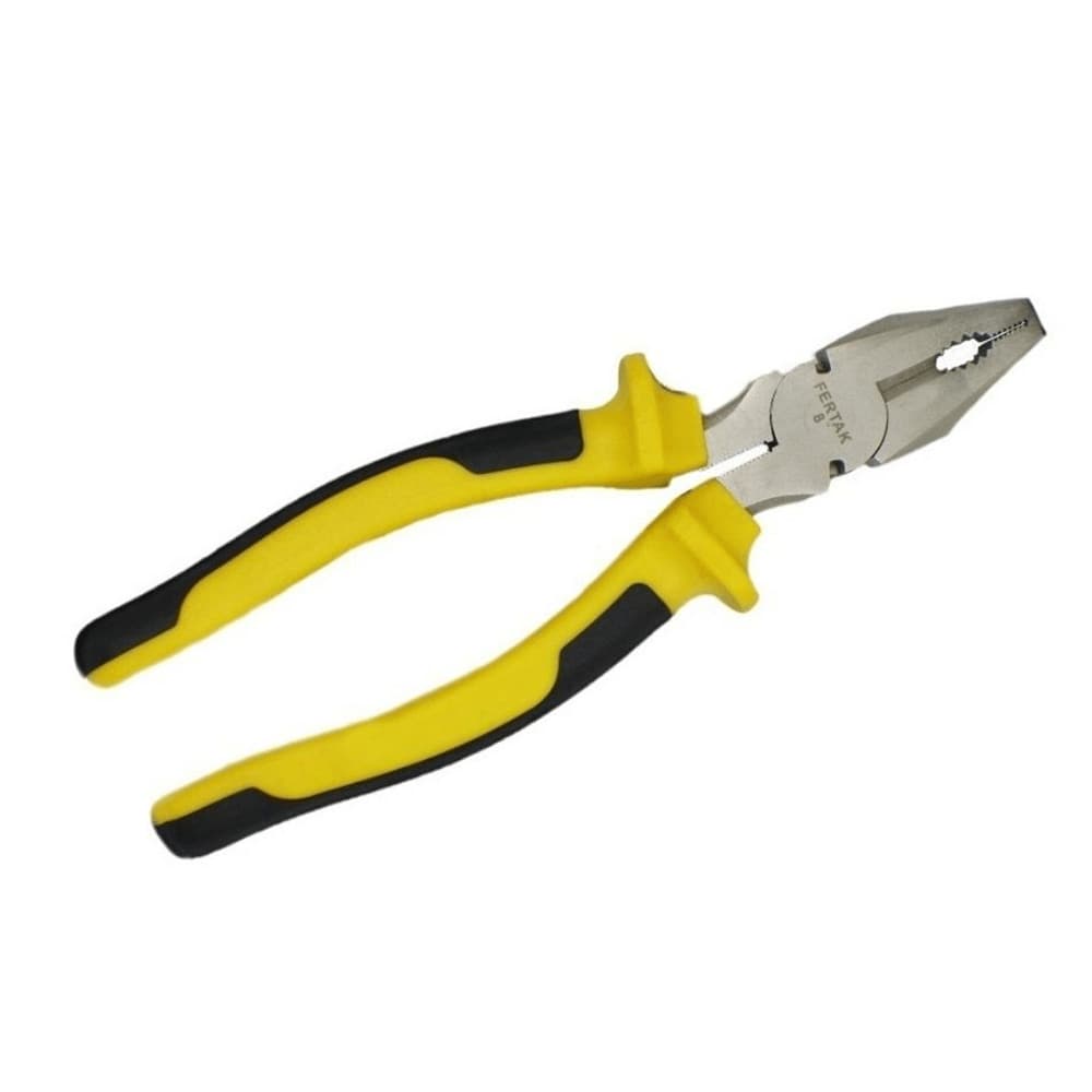 Alicate Universal 8" Fertak 1022 Aço Carbono Eletricista Corte Lateral de Arame