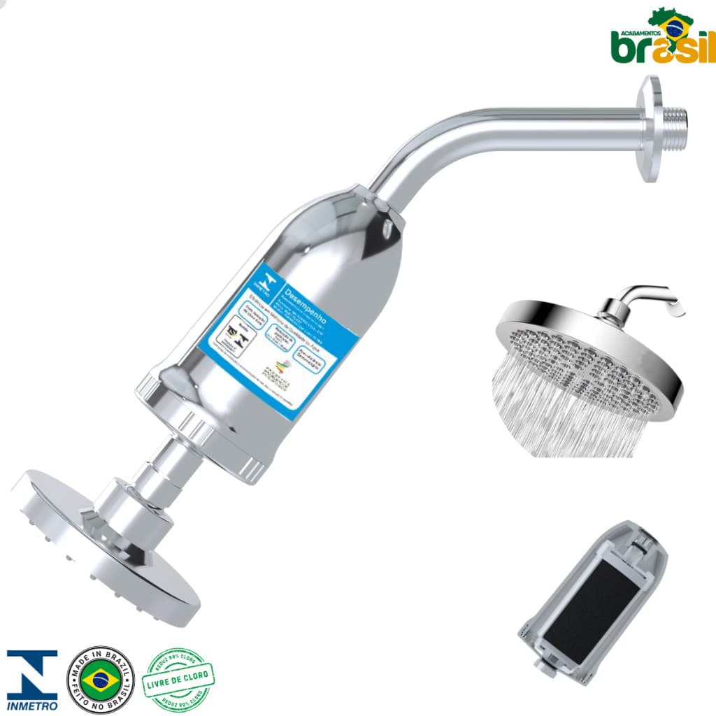Ducha articulada filtro Purificador Chuveiro Filtro Anticloro Água Pura Pele Saudável Todos os Dias