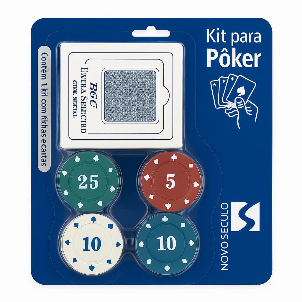 Kit Baralho Para Jogo De Poker Cartas 24 Fichas Distribuidor Embaralhador