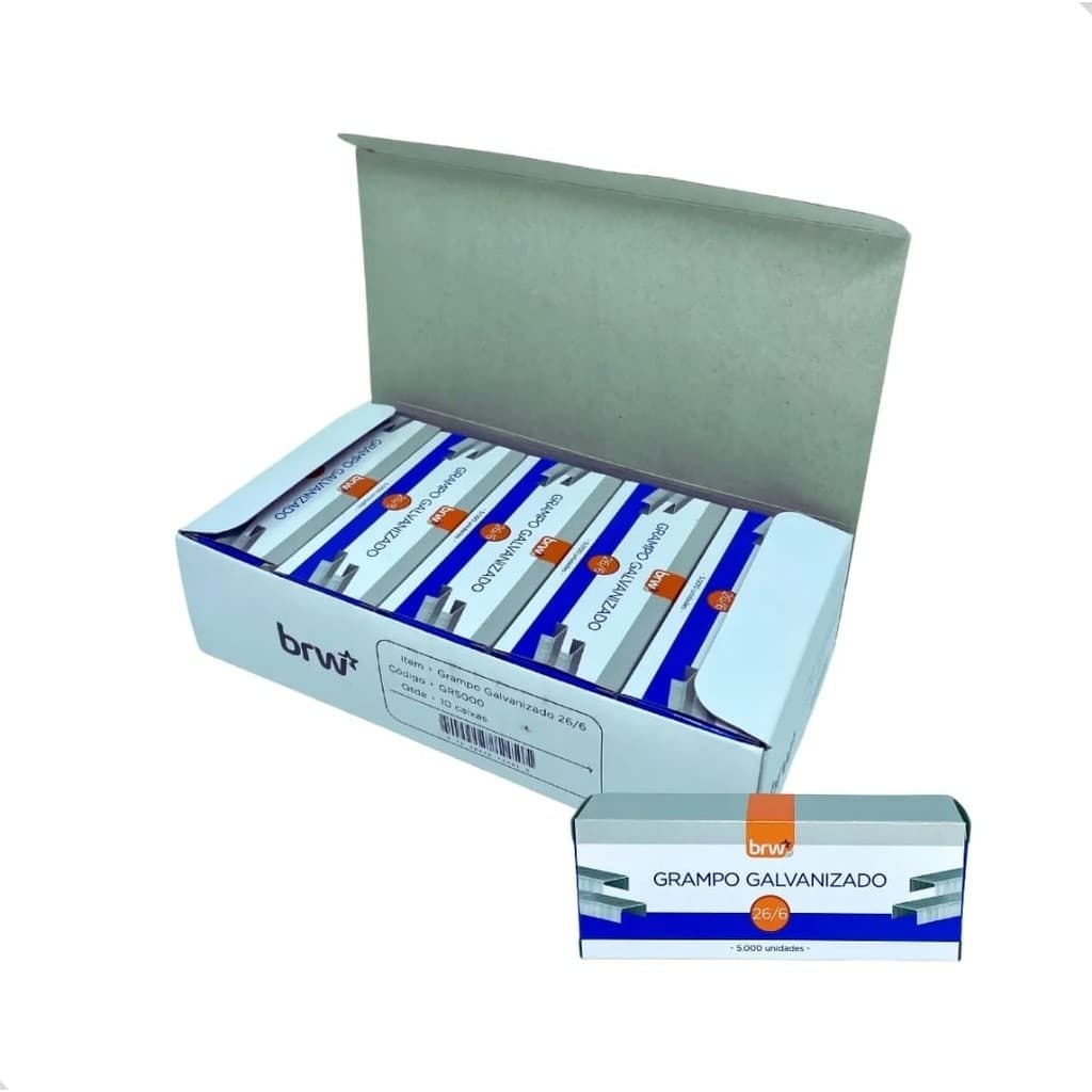 Kit 100 Cxs Grampo 26/6 Com 5.000 Cada P/ Grampeador