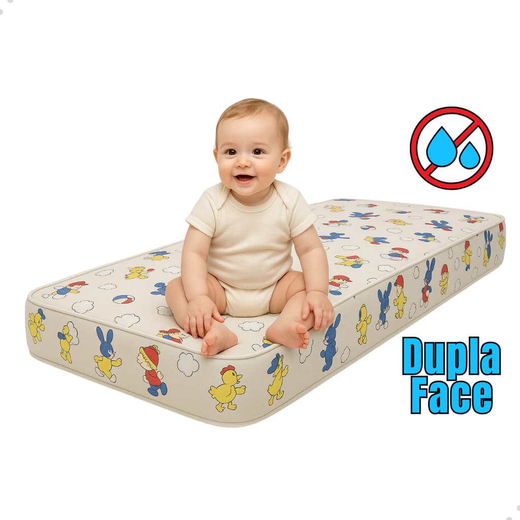 Colchão Infantil Bebe Baby Berço Cercadinho 130x70 Cm Impermeável Para Chiqueirinho