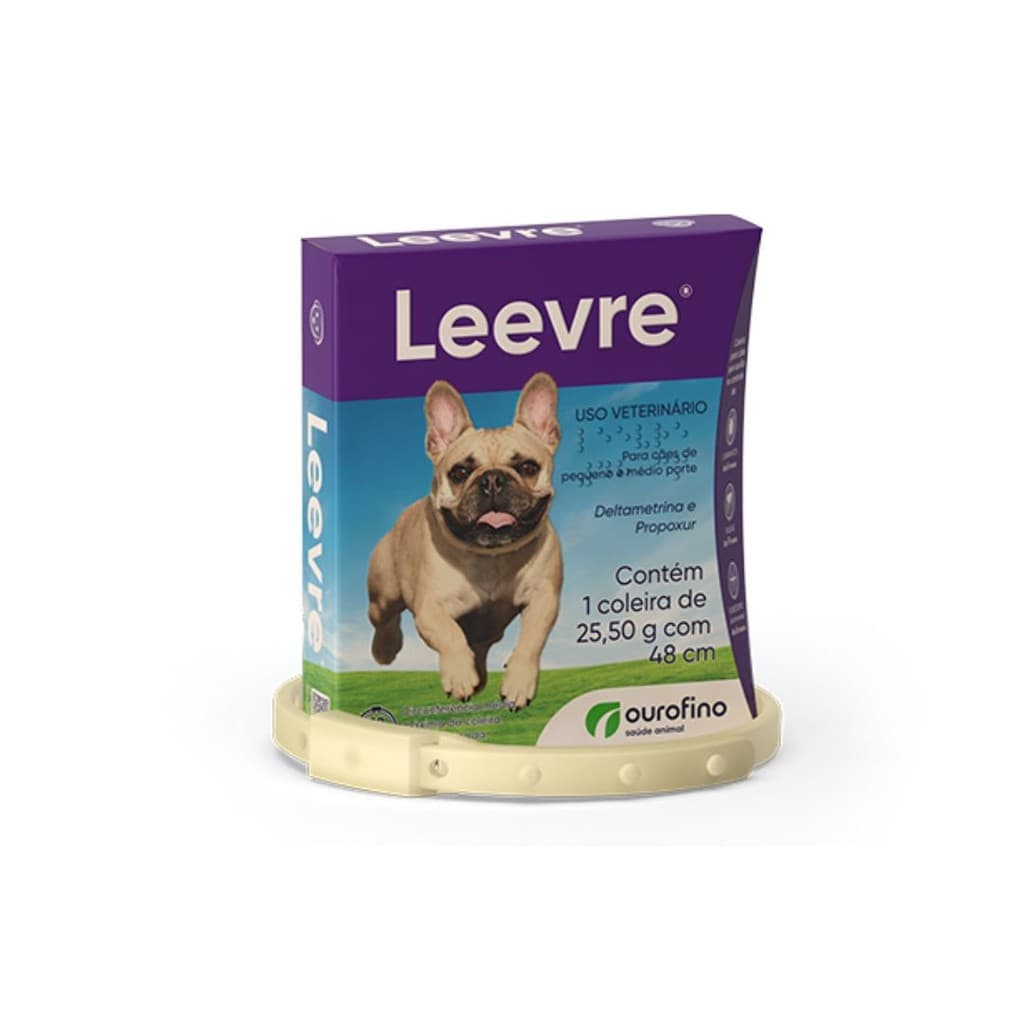 Leevre Coleira Cães P 48cm Antipulga carrapato e mosquito leishmaniose Ouro Fino