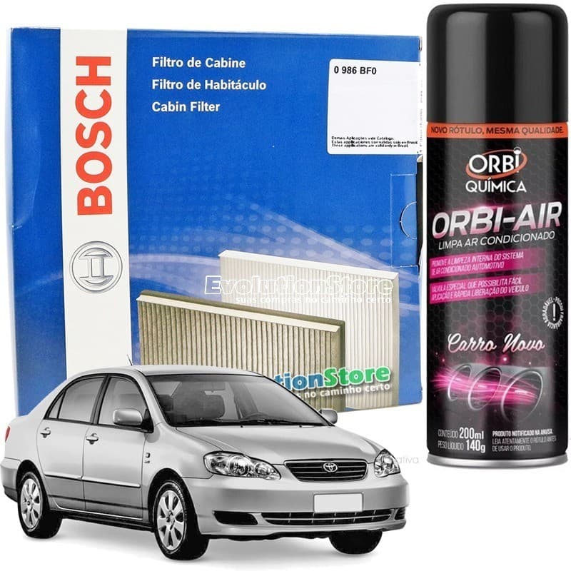 Filtro De Cabine Ar Condicionado Corolla 2003 À 2007 + Spray Higienizador