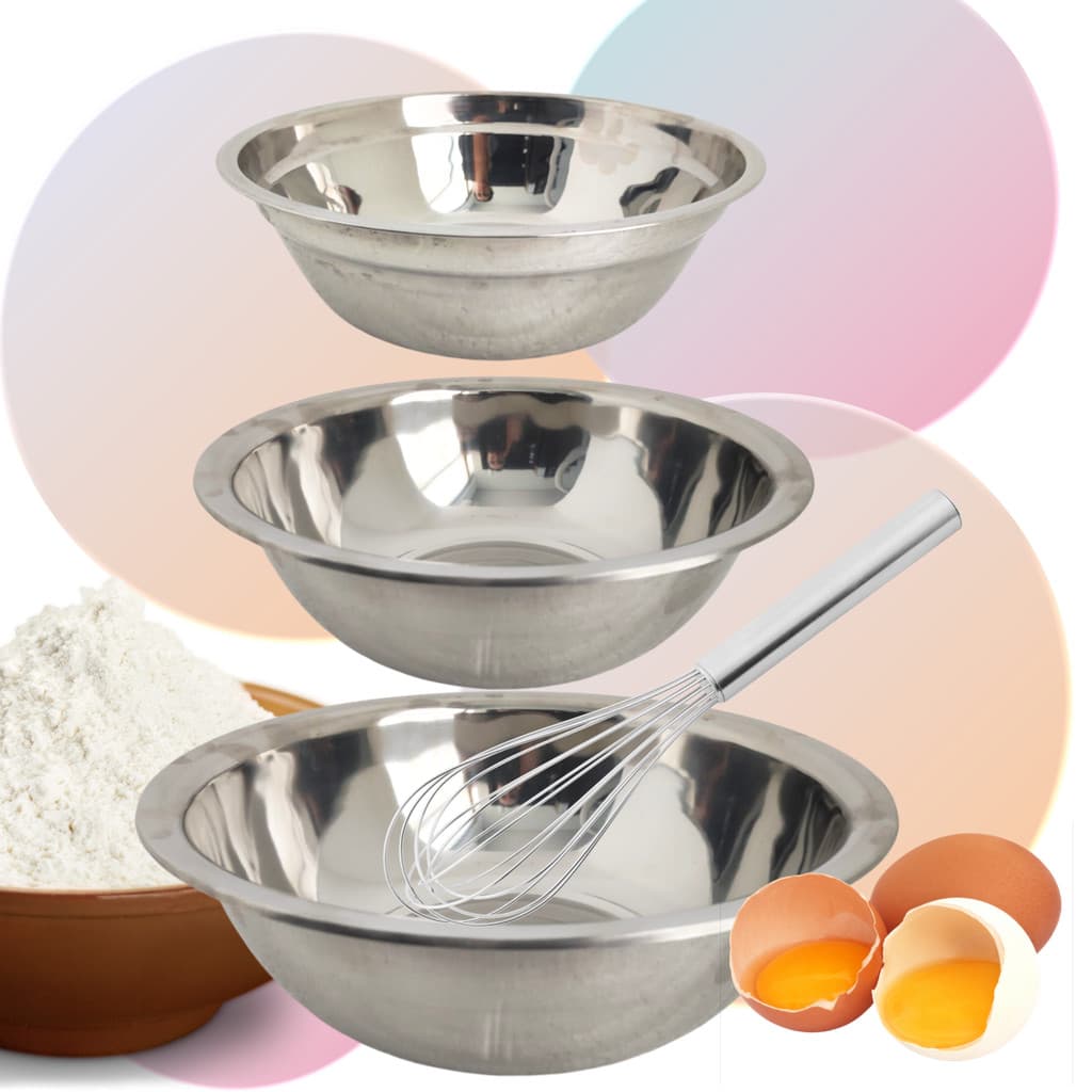 Kit C/ 3 Bowl Gourmet Tigela Bacia Saladeira 100% Aço Inox
