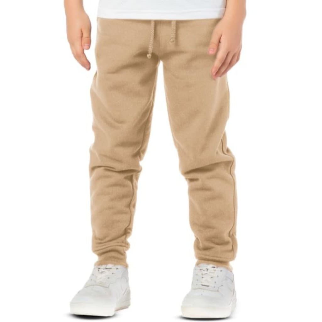 Calça Infantil Menino Básica Moletom Areia
