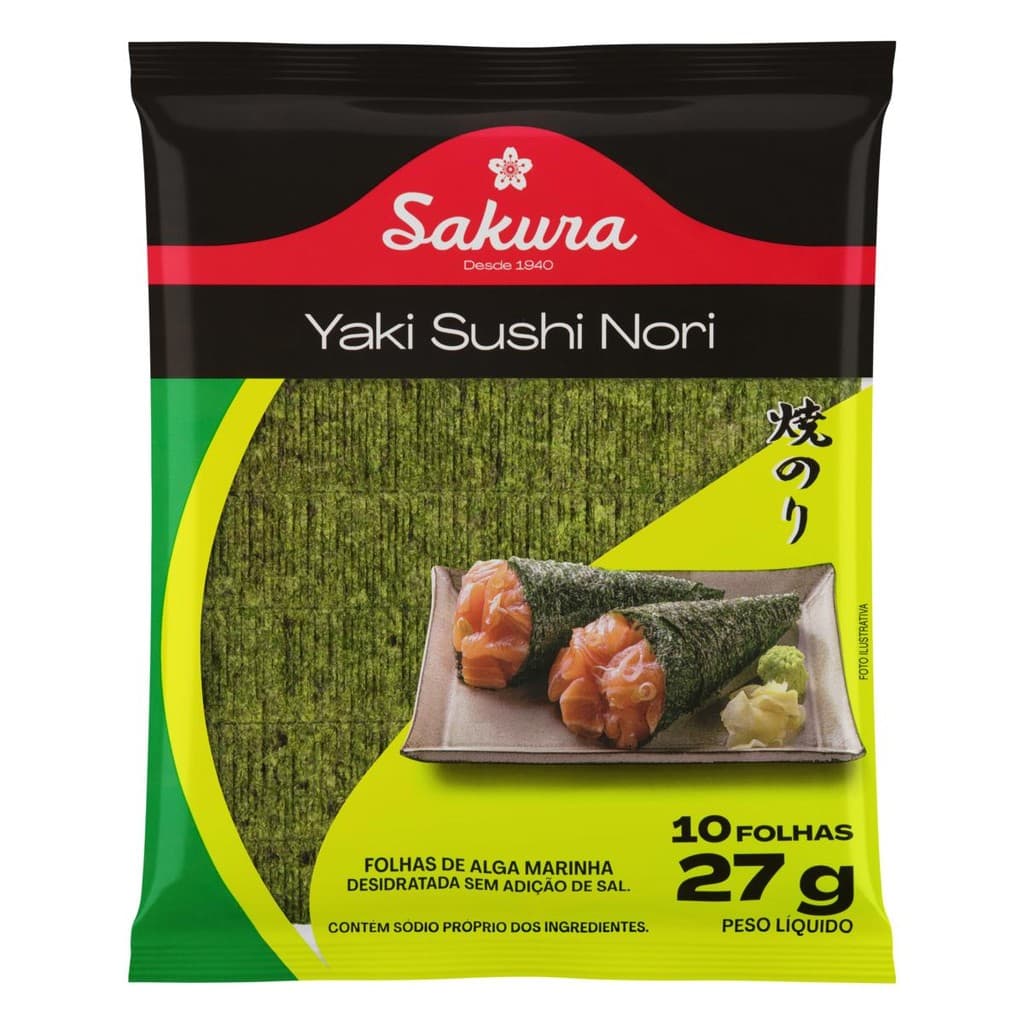 Yaki Sushi Nori Sakura 10 Folhas (27G)