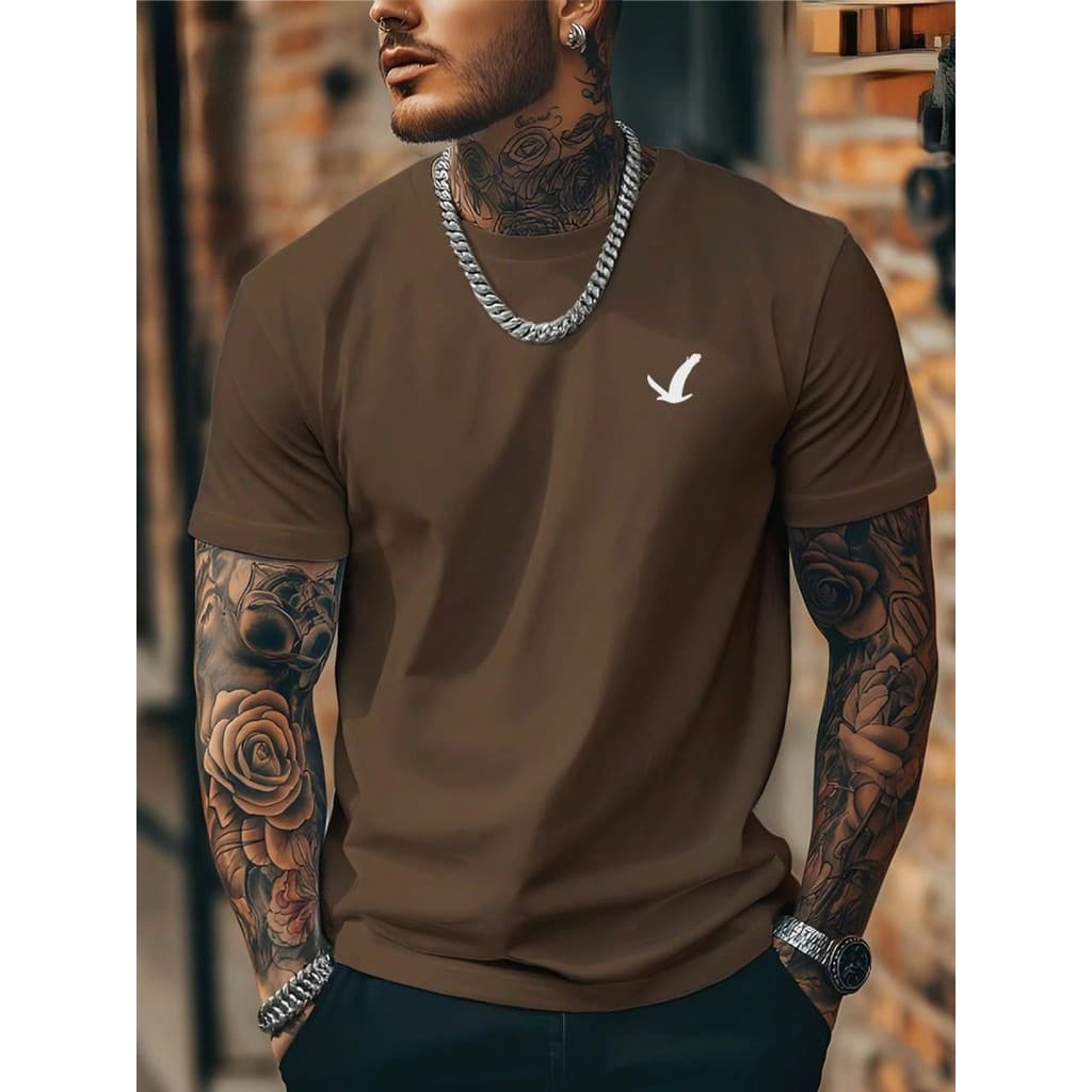 Camiseta Masculina Aguia Camisa 100% Algodao Blusa Malha Premium Lançamento casual