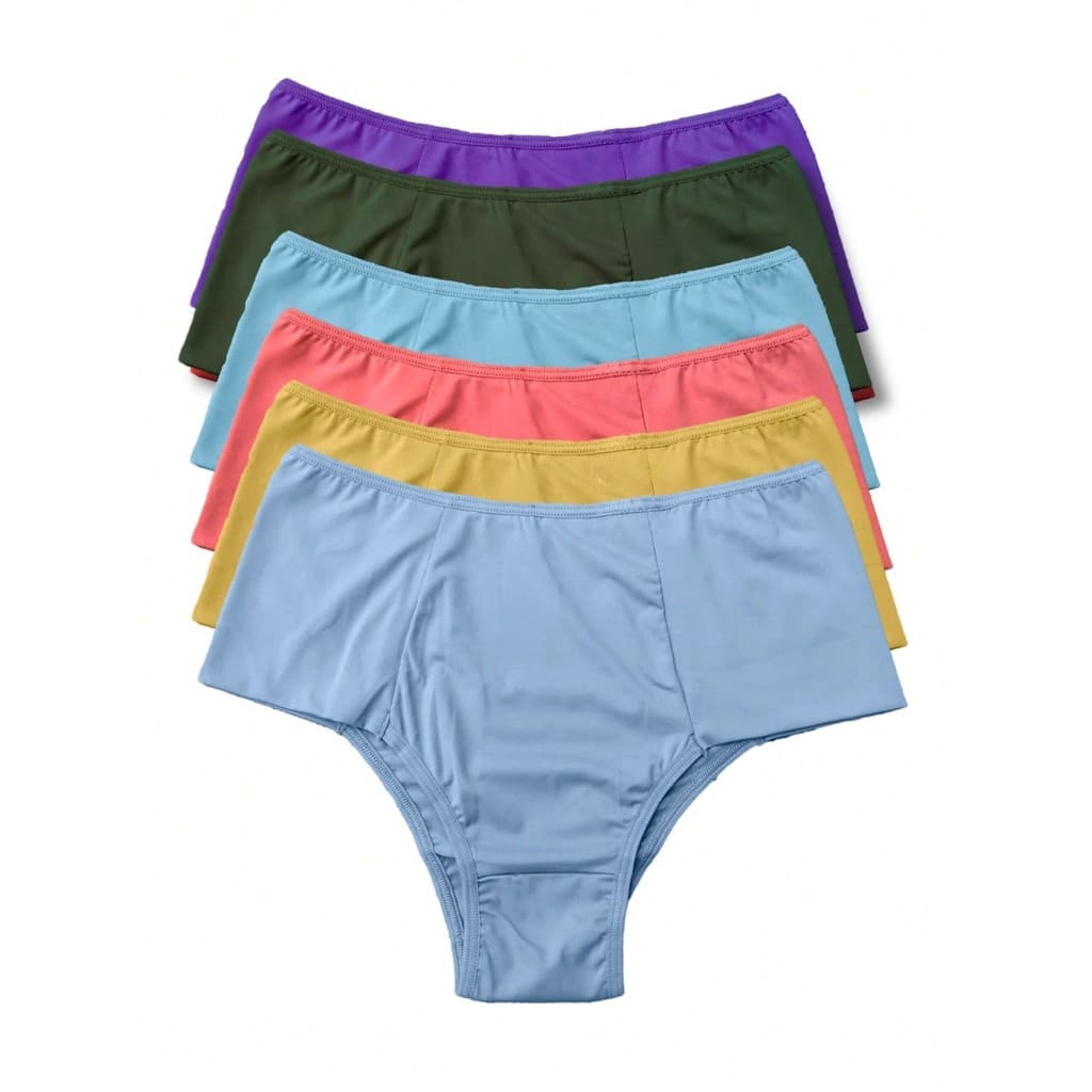 Kit 5 calcinhas Plus size Segura a barriga Pala dupla Confortável